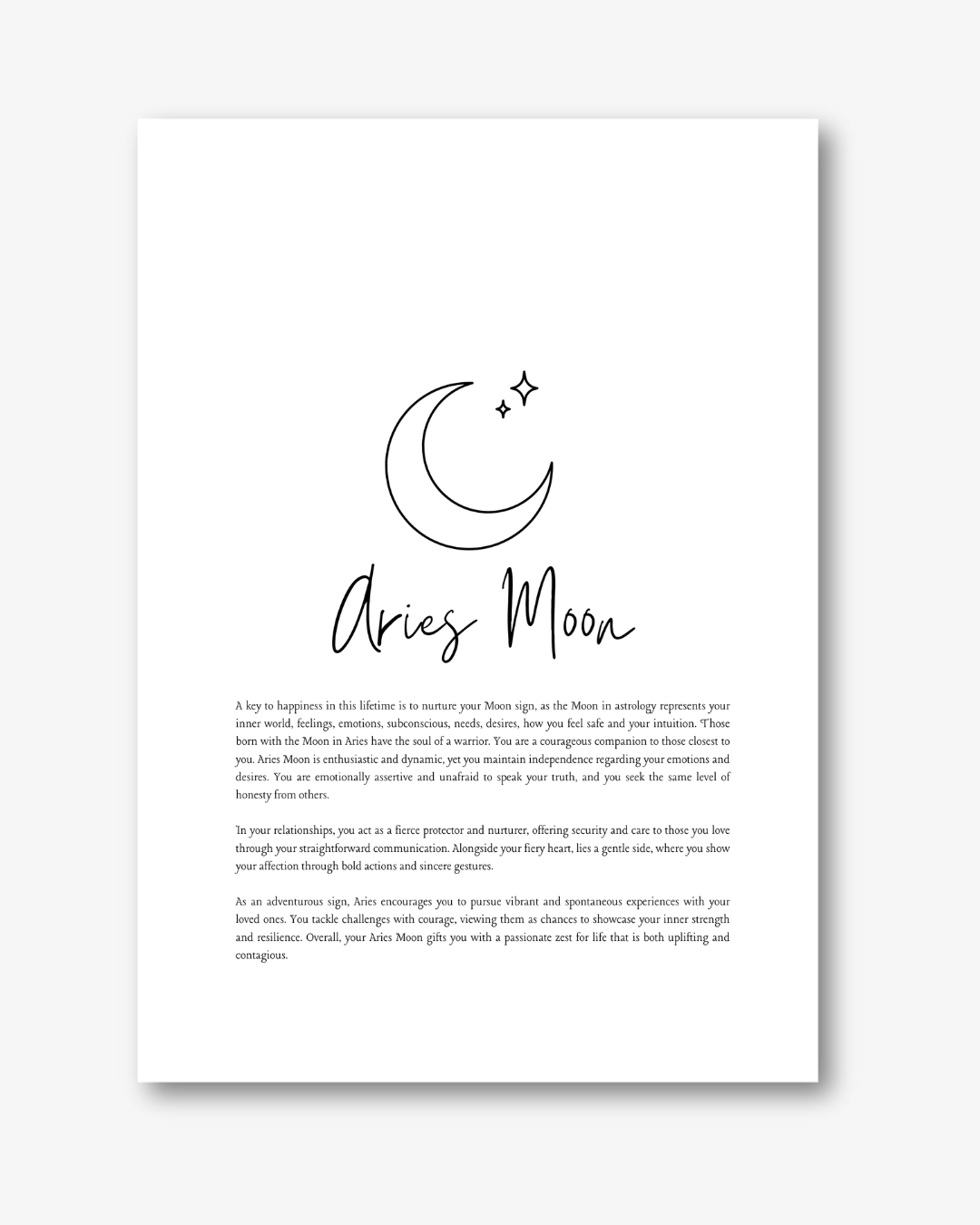 Aries Moon Sign Print
