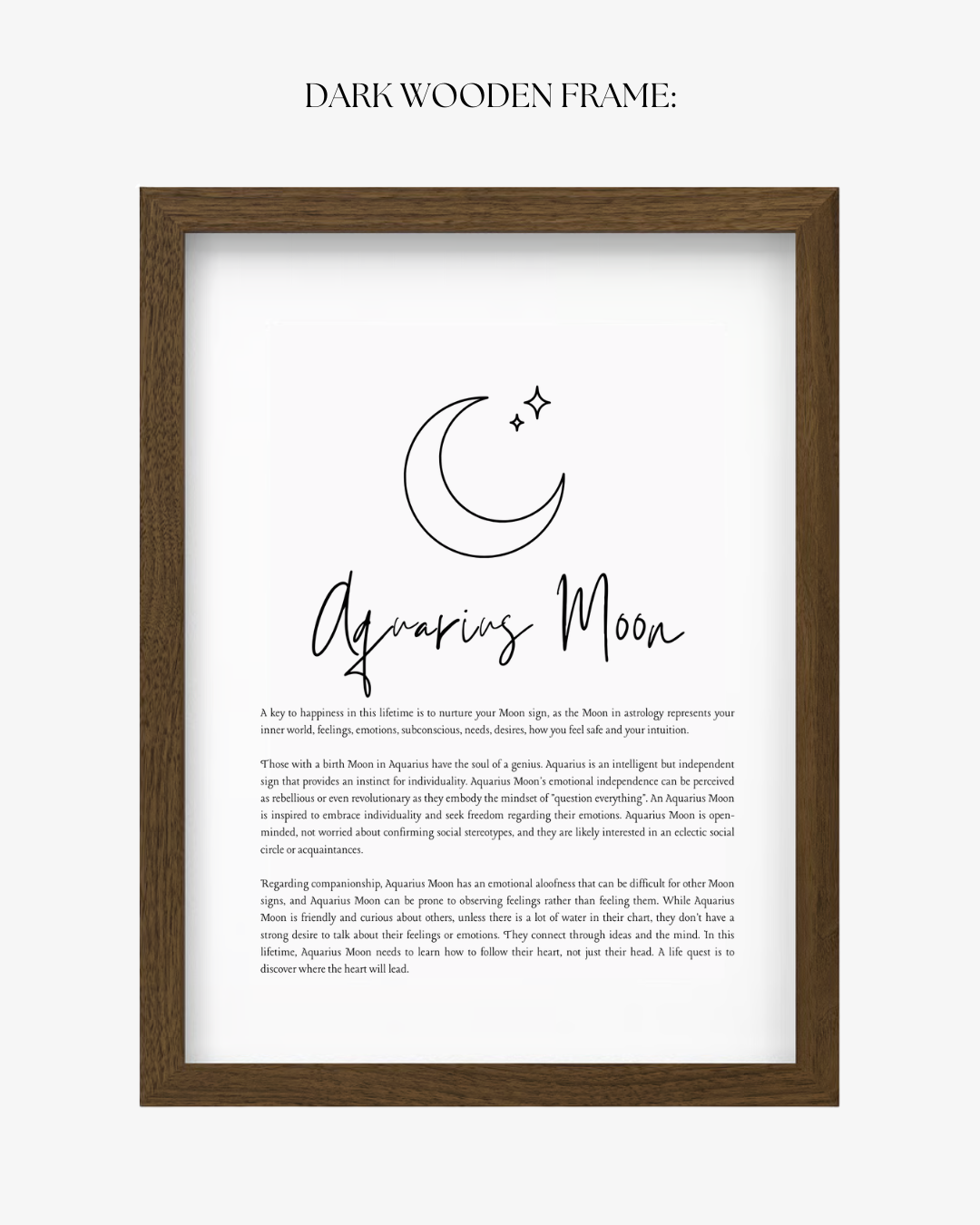 Aquarius Moon Sign Print