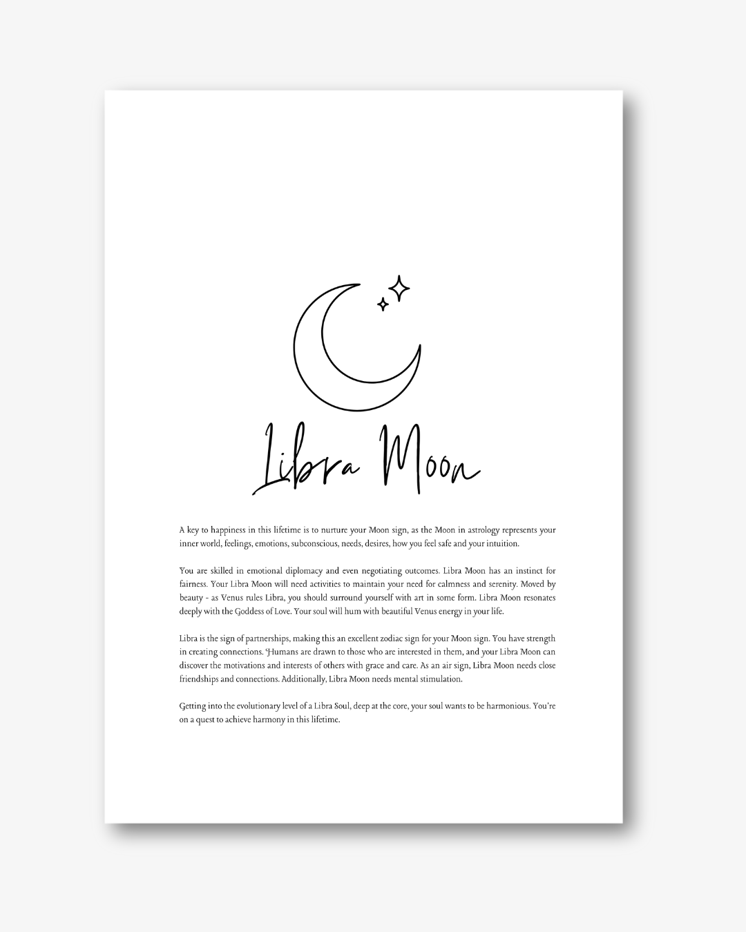Libra Moon Sign Print