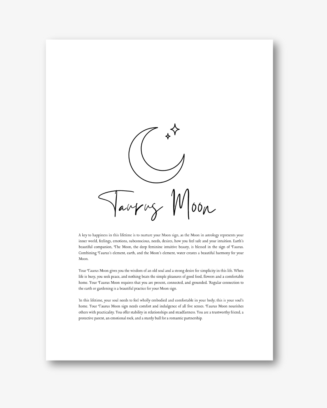 Taurus Moon Sign Print